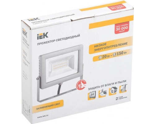 Прожектор IEK СДО 07-20 IP65 6500K серый [LPDO701-20-K03]