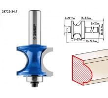 Фреза по дереву ЗУБР ПРОФЕССИОНАЛ 34,9x29мм, радиус 9.5мм, с подшипником [28722-34.9]