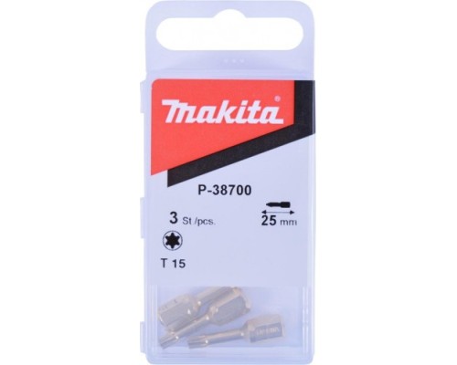 Бита для заворачивания MAKITA P-38700 алмазная T15, 25 мм, C-form, 3 шт.