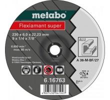 Диск шлифовальный по металлу METABO 125x6,0х22,23 мм A36M ALU Flexiamant S [616749000]