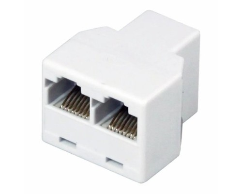 Переходник сетевой REXANT 06-0112-B LAN, гнездо 8Р8С (RJ-45)-2 гнезда 8Р8С (RJ-45)