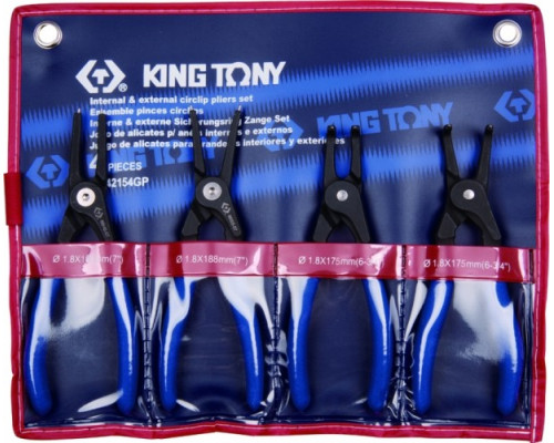 Набор съемников стопорных колец KING TONY 42154GP, 4 предмета