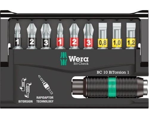 Набор насадок WERA Bit-Check – Rapidaptor 8700-9/BTZ, WE-056374 [WE-056374]