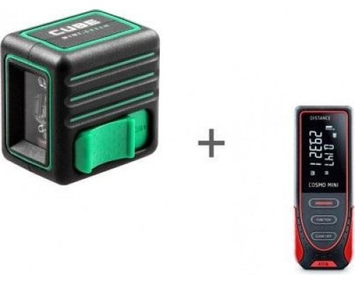 Лазерный уровень ADA CUBE MINI GREEN BASIC EDITION + Дальномер ADA Cosmo MIN [А00730]