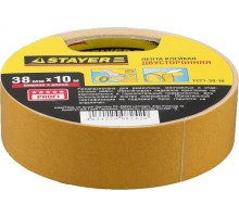 Клеящая лента STAYER MASTER двухсторонняя на полипропиленовой основе, 38ммх10м 1221-38-10