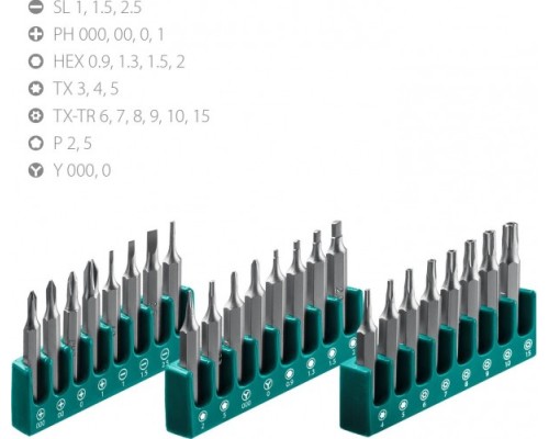 Отвертка с битами KRAFTOOL Precision-28 для точных работ 28 предм. [25677]