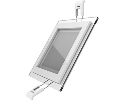 Потолочный светодиодный светильник GAUSS Glass квадрат 6w 450lm 3000k с дек стеклом led [948111106]