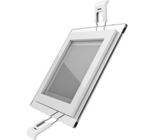 Потолочный светодиодный светильник GAUSS Glass квадрат 6w 450lm 3000k с дек стеклом led [948111106]