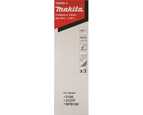 Пила кольцевая по металлу MAKITA 792560-3 1140x0.5х13x14TPI (для пластика/цв.мет.), 3 шт. Пила кольцевая по металлу MAKITA 792560-3 1140x0.5х13x14TPI (для пластика/цв.мет.), 3 шт.
