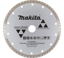 Алмазный диск для резки гранита MAKITA D-41707 сплошной рифленый 115x22,23