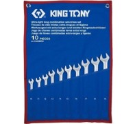 Набор комбинированных ключей KING TONY 10-19 мм удлиненных чехол из теторона, 10 предметов 12A0MRN