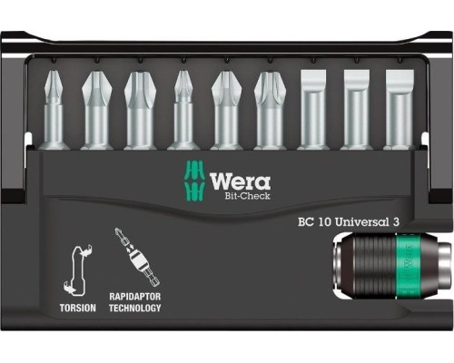 Набор насадок WERA Bit-Check – Rapidaptor 8600/9 TZ, WE-056375 [WE-056375]