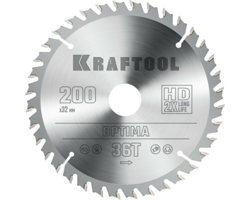 Пильный диск по дереву KRAFTOOL Optima 200х32мм 36T [36951-200-32]