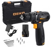 Дрель-шуруповерт аккумуляторная DEKO GCD12DU SET4 ударная в кейсе + оснастка 13 шт. 063-4038