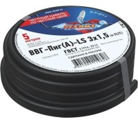 Кабель REXANT ВВГ силовой медный ввг-пнг(а)-ls 3x1,5 мм2, 5 метров 01-8271-5