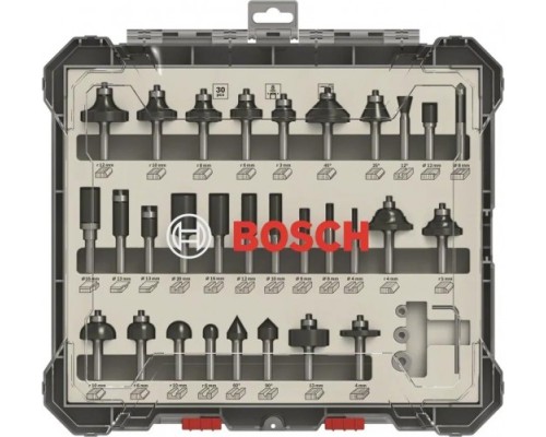 Набор фрез по дереву BOSCH 30 НМ-ФРЕЗ SET 6 мм-ХВ [2607017474]