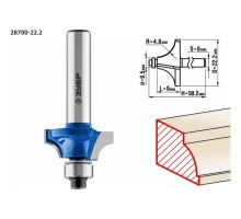 Фреза по дереву ЗУБР ПРОФЕССИОНАЛ 22.2x9мм, радиус 4.8мм, кромочная калевочная №1 [28700-22.2]