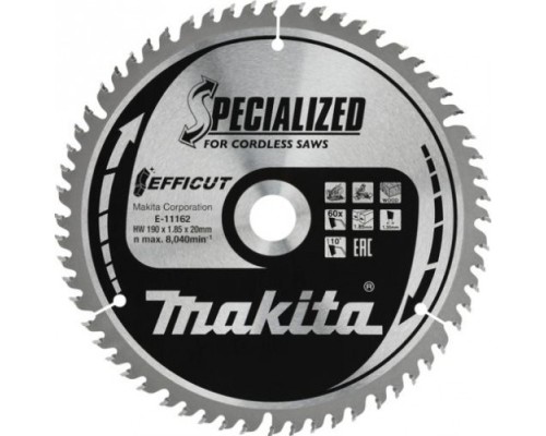 Пильный диск по дереву MAKITA E-11162 efficut 190x20x1,35x60t