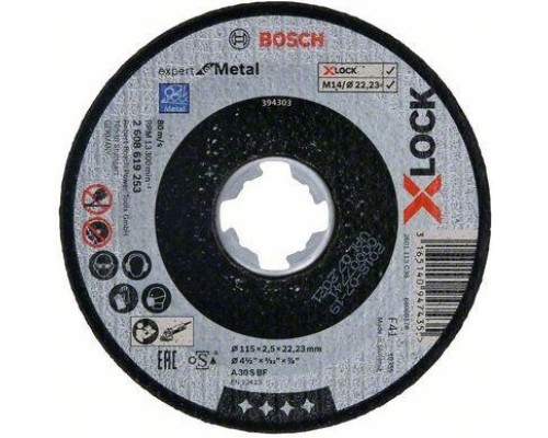 Отрезной круг по металлу X-LOCK BOSCH 115х2,5х22.2 мм A30S-BF Expert for Metal [2608619253]