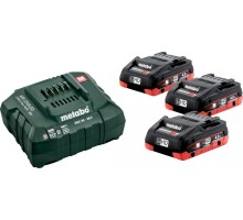 Набор аккумуляторов и зарядное устройство METABO 18V Basic-Set 4.0 LiHD ASC30 3х4.0 Ач [685132000]