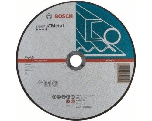 Отрезной круг по металлу BOSCH 230х1,9х22.2 мм AS 46 T BF Expert for Metal Rapido [2608603400]