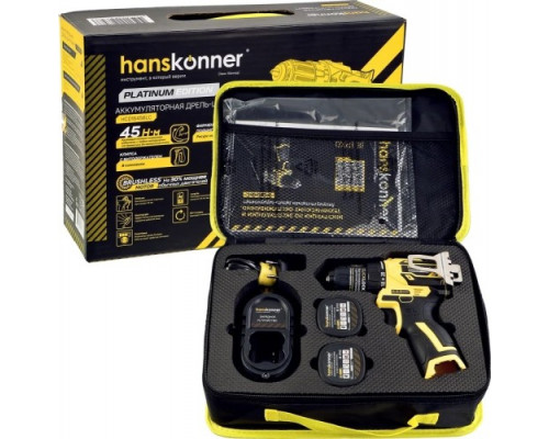 Дрель-шуруповерт аккумуляторная HANSKONNER HCD1645BLC