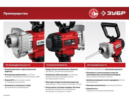 Миксер строительный сетевой ЗУБР МР-1100