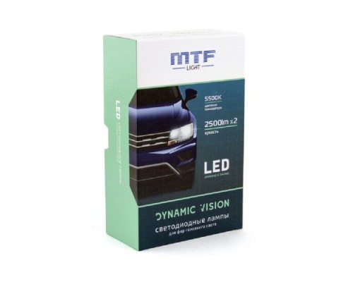 Лампа светодиодная MTF LIGHT серия DYNAMIC VISION LED, HIR2 (9012), 28W, 2500lm, 5500k, кулер DVH2K5