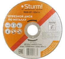 Отрезной круг по металлу Sturm 9020-07-125x16