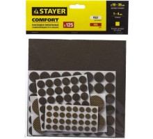 Набор накладок самоклеящихся STAYER COMFORT на мебельные ножки, 125 шт, коричневые 40916-H125