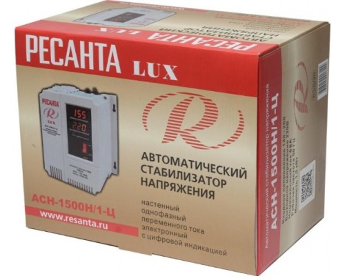 Стабилизатор напряжения однофазный РЕСАНТА АСН- 1500 Н/1-Ц Lux [63/6/20]