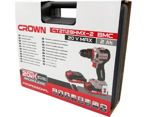 Дрель-шуруповерт аккумуляторная Crown CT21128HMX-2 BMC