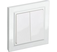 Выключатель двухклавишный IEK BRITE ВСР10-2-0-БрБ 10А в сборе белый BR-V20-0-10-K01-F
