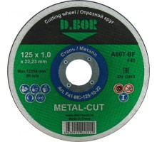 Отрезной круг по нержавеющей стали D.BOR 125х1,0х22.2 мм 20A60S-BF INOX Standart D2-F41-IS-125-10-22