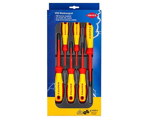 Набор отверток диэлектрических KNIPEX KN-002012V03 с узким концом, 6 предм.