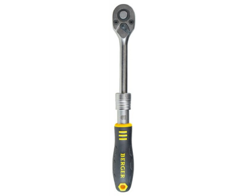 Трещотка BERGER BG2183 телескопическая 1/4" 150-200 мм, 72 зубца