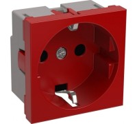 Розетка разборная IEK Праймер РКС-20-32 1-м 2мод. 45х45 с заземл. красн. CKK-40D-RSZK2-K04-K