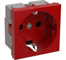 Розетка разборная IEK Праймер РКС-20-32 1-м 2мод. 45х45 с заземл. красн. CKK-40D-RSZK2-K04-K