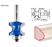 Фреза по дереву ЗУБР ПРОФЕССИОНАЛ 28,6x19мм, радиус 6.3мм, с подшипником [28722-28.6]