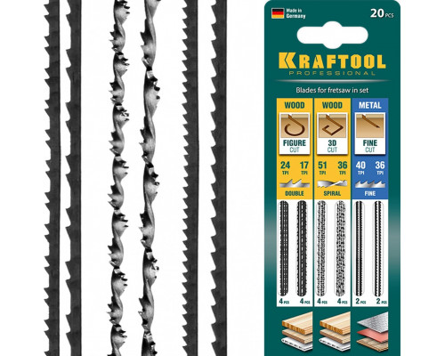 Полотно KRAFTOOL 15348-H20 двойной зуб спиральное по дереву, пластику и металлу