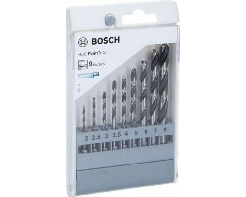 Набор сверл по металлу BOSCH Набор HSS PointTeQ HEX 9 шт. 2607002826