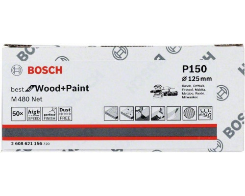 Круг шлифовальный на сетчатой основе BOSCH 125 мм G 150 Best for Wood+Paint PRO 2608621156