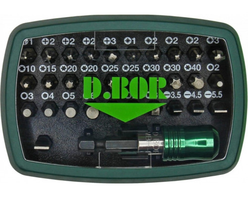 Набор насадок D.BOR 32 предметов + магнитный держатель quick lock 60 мм (арт. d-set D14-DSET32B1