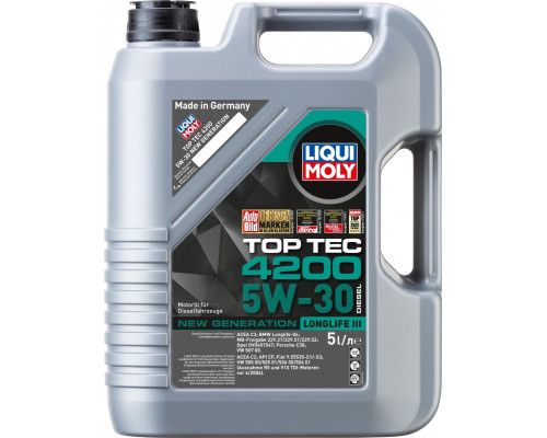 Масло моторное LIQUI MOLY SAE 5W30 Top Tec 4200 Diesel New Generation 5 л 2376 2376