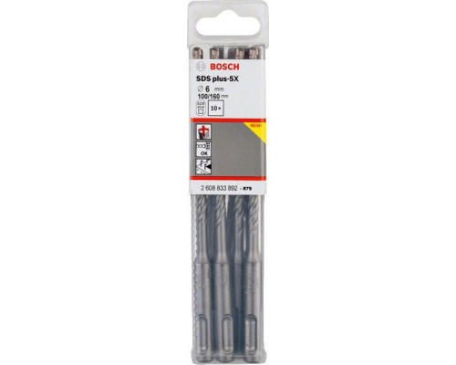 Бур SDS-plus BOSCH 5X 6x100x160 мм 10 шт 2608833892