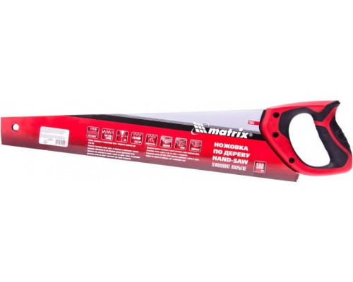 Ножовка по дереву MATRIX 500 мм ,7-8 tpi,зуб-3d,каленый зуб,тефл.покр.полотна,2- 23551