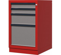 Тумба верстачная FERRUM с 4 ящиками 01.404R-3000/9007 (красный/серый)