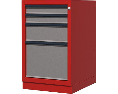 Тумба верстачная FERRUM с 4 ящиками 01.404R-3000/9007 (красный/серый)