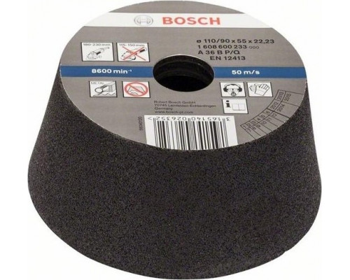 Чашка конусная шлифовальная по металлу BOSCH 110х90х55 М14; P 36 1608600233