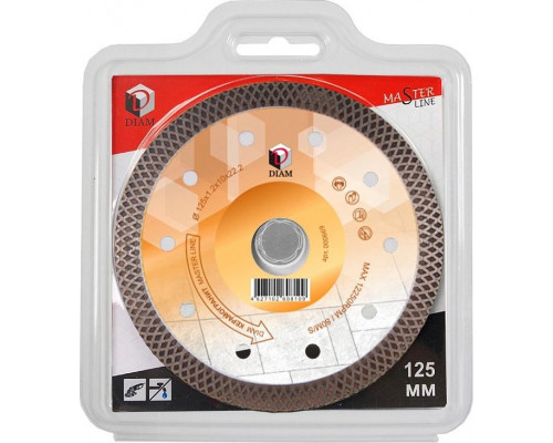 Алмазный диск для резки керамогранита DIAM Master Line 125x1,2x10x22,2 (тонкий) 000669